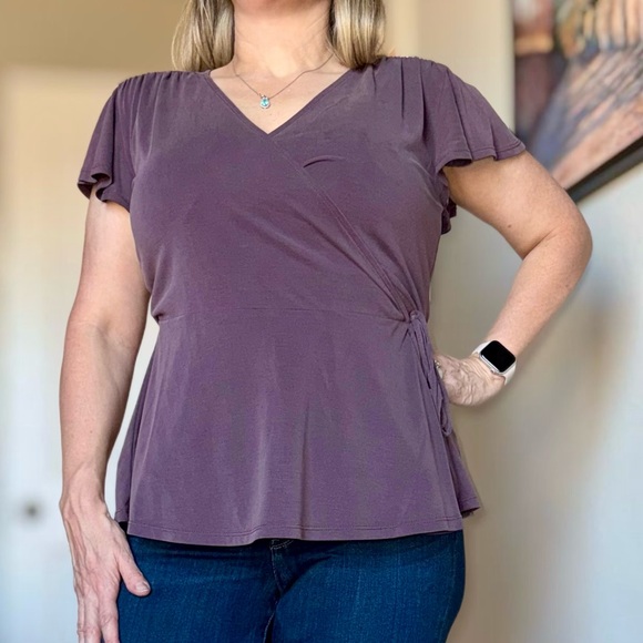 LOFT Tops - Wrap Purple Women's Top